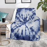 Blue And White Tie Dye Print Blanket