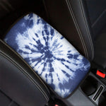 Blue And White Tie Dye Print Car Center Console Cover