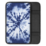 Blue And White Tie Dye Print Car Center Console Cover