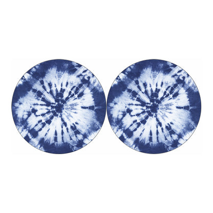 Blue And White Tie Dye Print Car Coasters