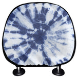 Blue And White Tie Dye Print Car Headrest Covers