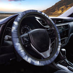 Blue And White Tie Dye Print Car Steering Wheel Cover