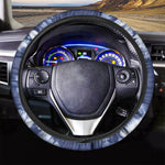 Blue And White Tie Dye Print Car Steering Wheel Cover