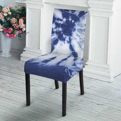 Blue And White Tie Dye Print Dining Chair Slipcover