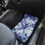 Blue And White Tie Dye Print Front and Back Car Floor Mats
