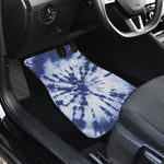Blue And White Tie Dye Print Front Car Floor Mats