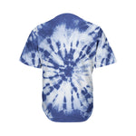 Blue And White Tie Dye Print Men's Baseball Jersey