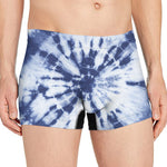 Blue And White Tie Dye Print Men's Boxer Briefs