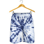 Blue And White Tie Dye Print Men's Shorts