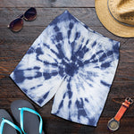Blue And White Tie Dye Print Men's Shorts