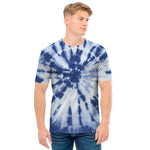 Blue And White Tie Dye Print Men's T-Shirt