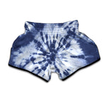 Blue And White Tie Dye Print Muay Thai Boxing Shorts