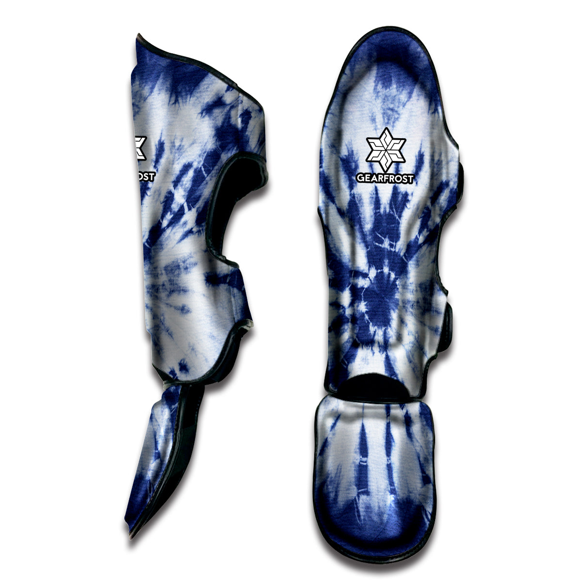 Blue And White Tie Dye Print Muay Thai Shin Guard