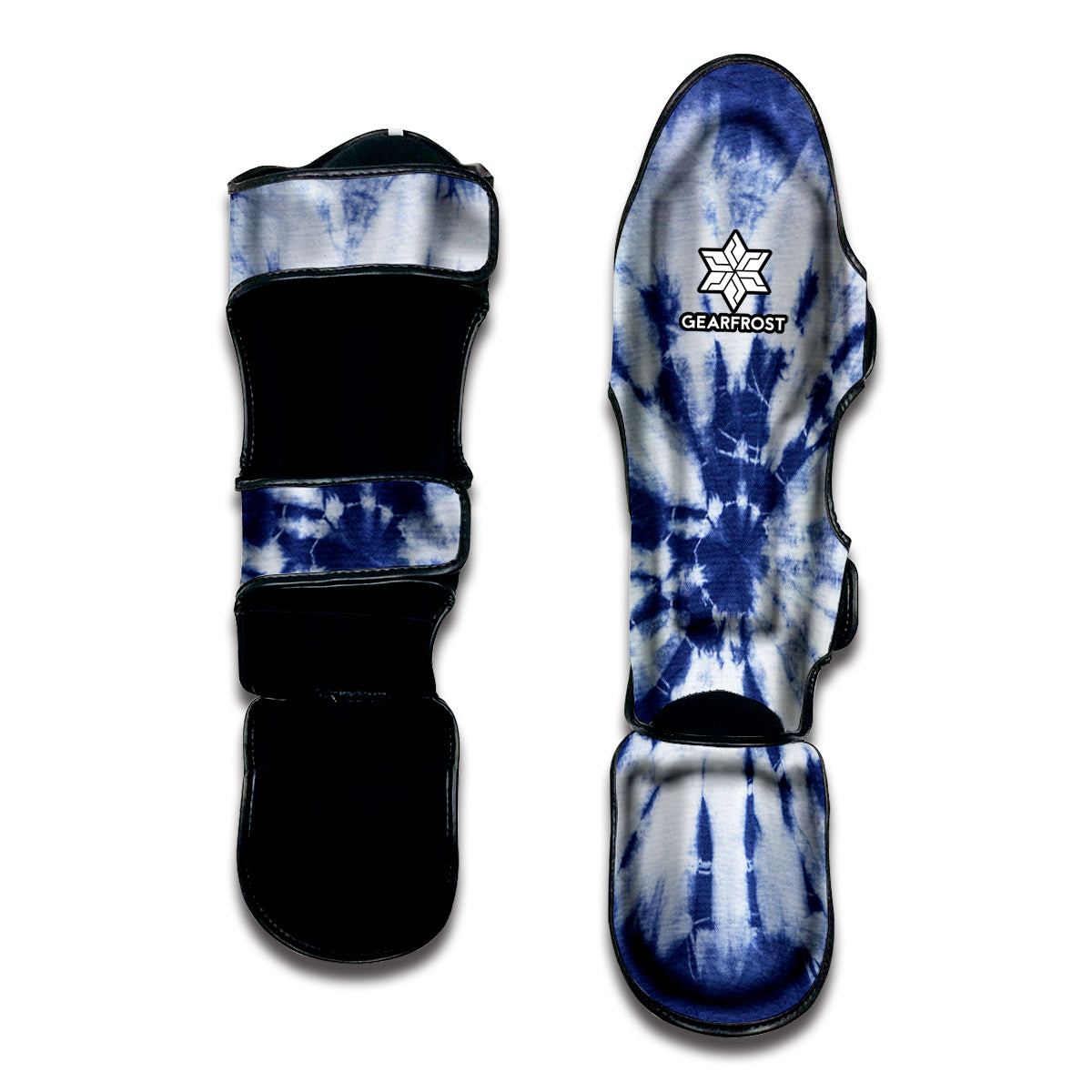 Blue And White Tie Dye Print Muay Thai Shin Guard