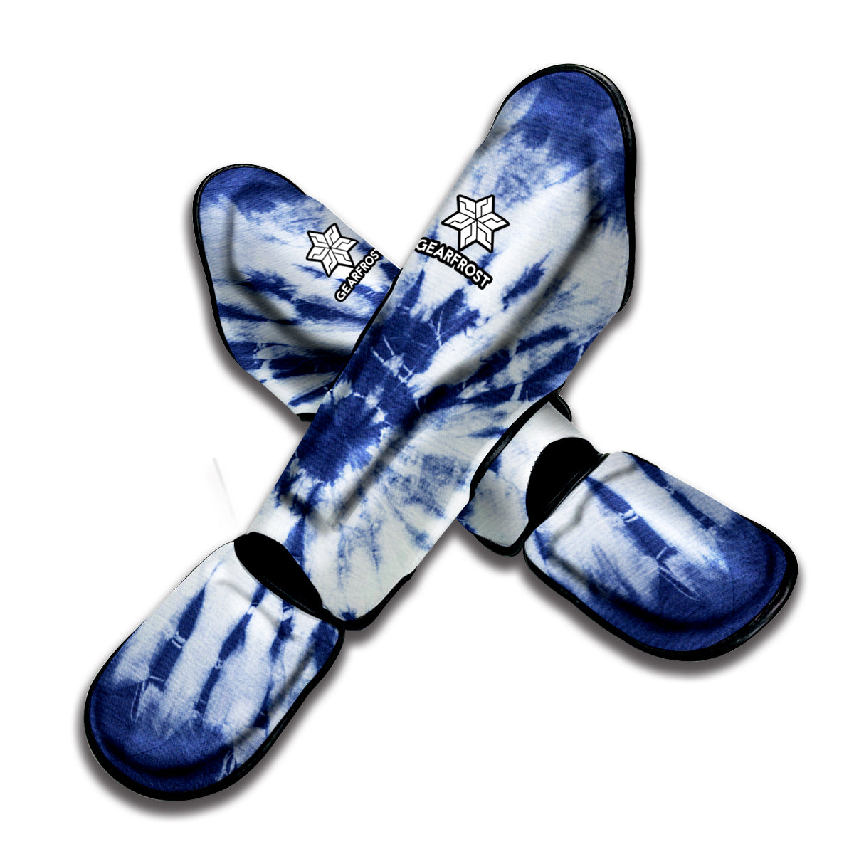 Blue And White Tie Dye Print Muay Thai Shin Guard