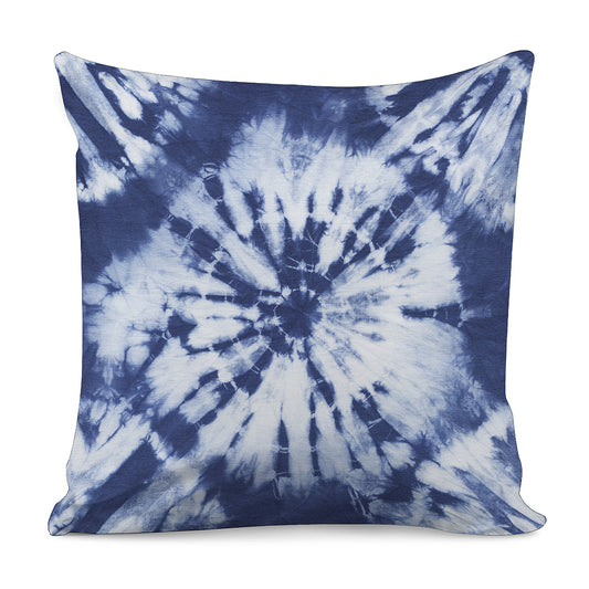 Blue And White Tie Dye Print Pillow Cover