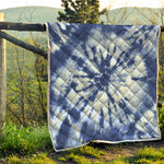 Blue And White Tie Dye Print Quilt