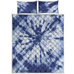 Blue And White Tie Dye Print Quilt Bed Set