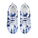 Blue And White Tie Dye Print White Sneakers