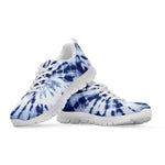 Blue And White Tie Dye Print White Sneakers