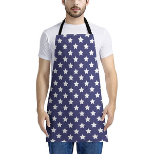 Blue And White USA Star Pattern Print Apron