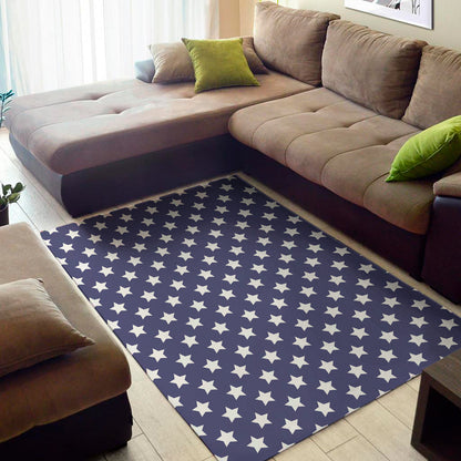 Blue And White USA Star Pattern Print Area Rug