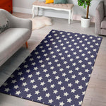 Blue And White USA Star Pattern Print Area Rug
