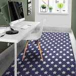 Blue And White USA Star Pattern Print Area Rug
