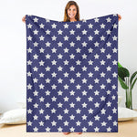 Blue And White USA Star Pattern Print Blanket