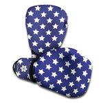 Blue And White USA Star Pattern Print Boxing Gloves