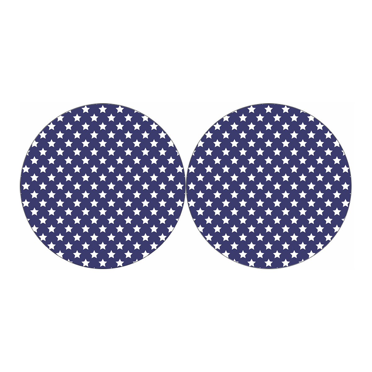 Blue And White USA Star Pattern Print Car Coasters