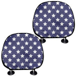 Blue And White USA Star Pattern Print Car Headrest Covers
