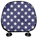 Blue And White USA Star Pattern Print Car Headrest Covers