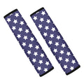 Blue And White USA Star Pattern Print Car Seat Belt Covers
