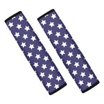 Blue And White USA Star Pattern Print Car Seat Belt Covers