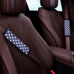 Blue And White USA Star Pattern Print Car Seat Belt Covers