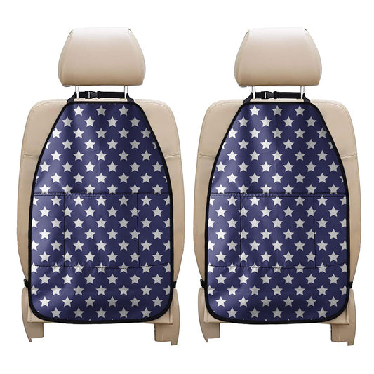 Blue And White USA Star Pattern Print Car Seat Organizers