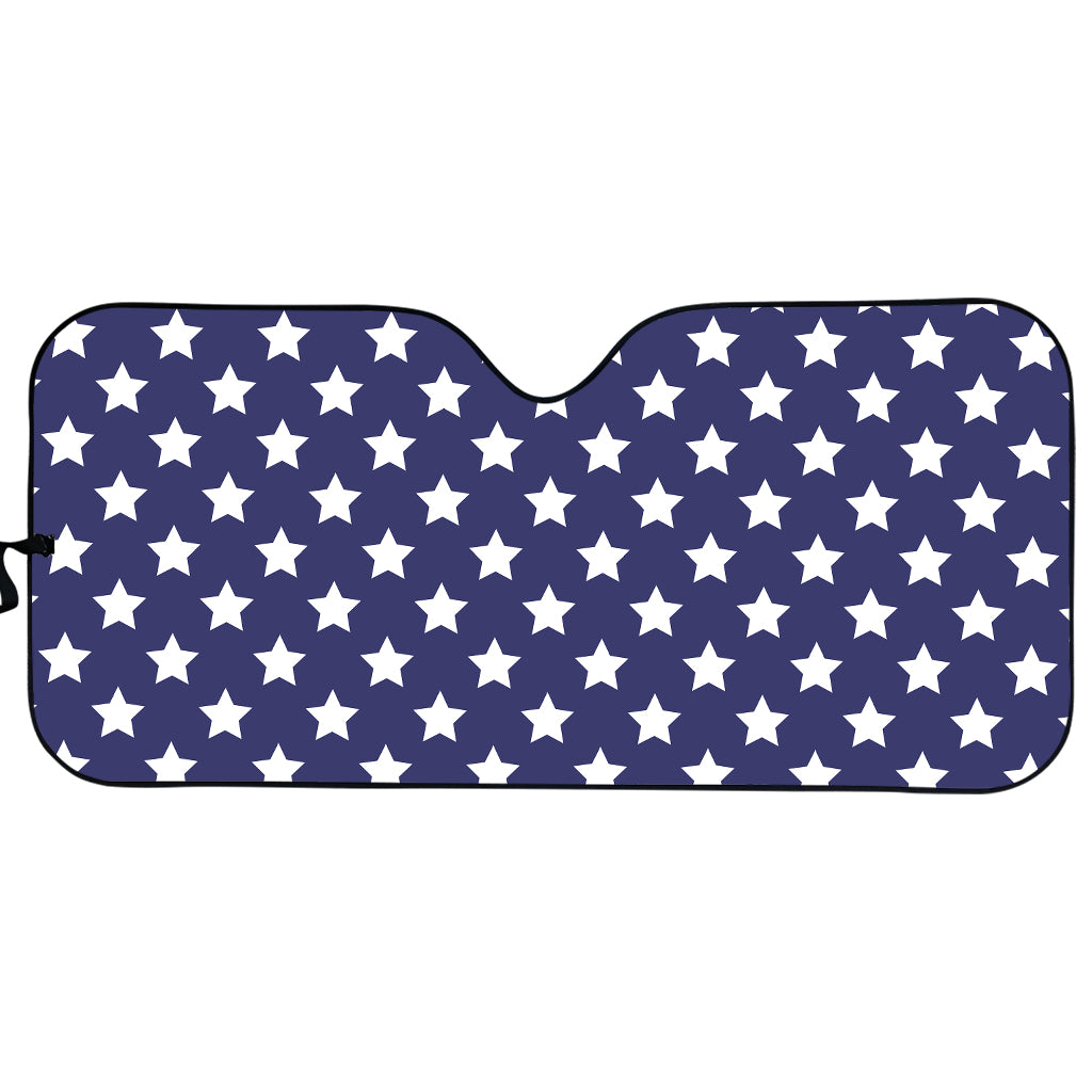 Blue And White USA Star Pattern Print Car Sun Shade