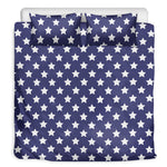 Blue And White USA Star Pattern Print Duvet Cover Bedding Set