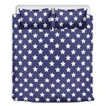 Blue And White USA Star Pattern Print Duvet Cover Bedding Set