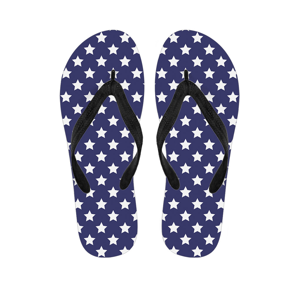 Blue And White USA Star Pattern Print Flip Flops