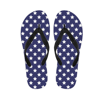 Blue And White USA Star Pattern Print Flip Flops