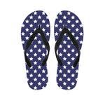 Blue And White USA Star Pattern Print Flip Flops
