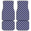 Blue And White USA Star Pattern Print Front and Back Car Floor Mats