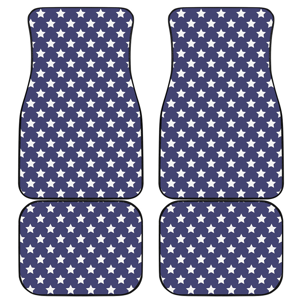 Blue And White USA Star Pattern Print Front and Back Car Floor Mats