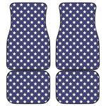 Blue And White USA Star Pattern Print Front and Back Car Floor Mats