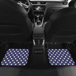 Blue And White USA Star Pattern Print Front and Back Car Floor Mats