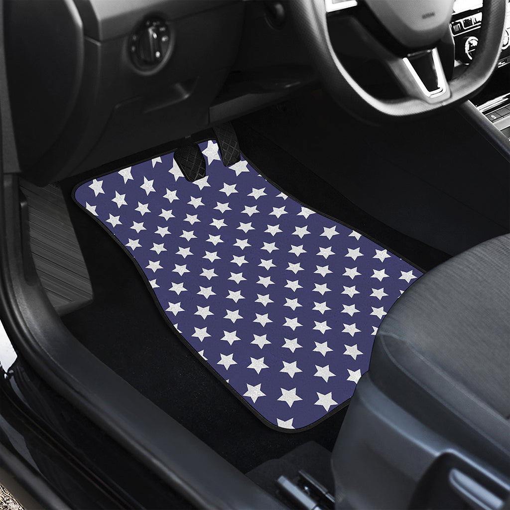 Blue And White USA Star Pattern Print Front and Back Car Floor Mats