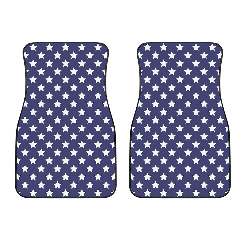 Blue And White USA Star Pattern Print Front Car Floor Mats