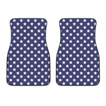 Blue And White USA Star Pattern Print Front Car Floor Mats